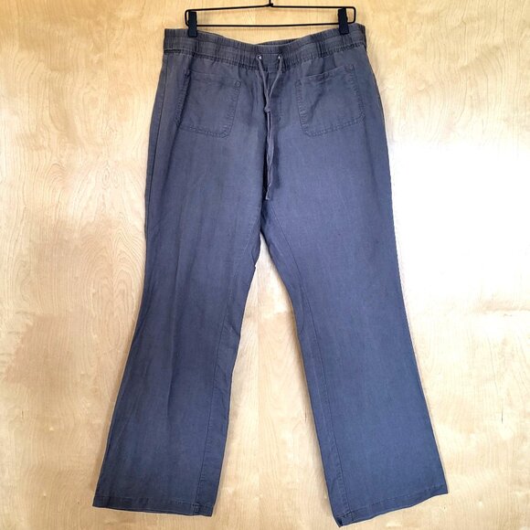 New York & Company Drawstring Pants Wide Leg Gray Size Large - Picture 1 of 8
